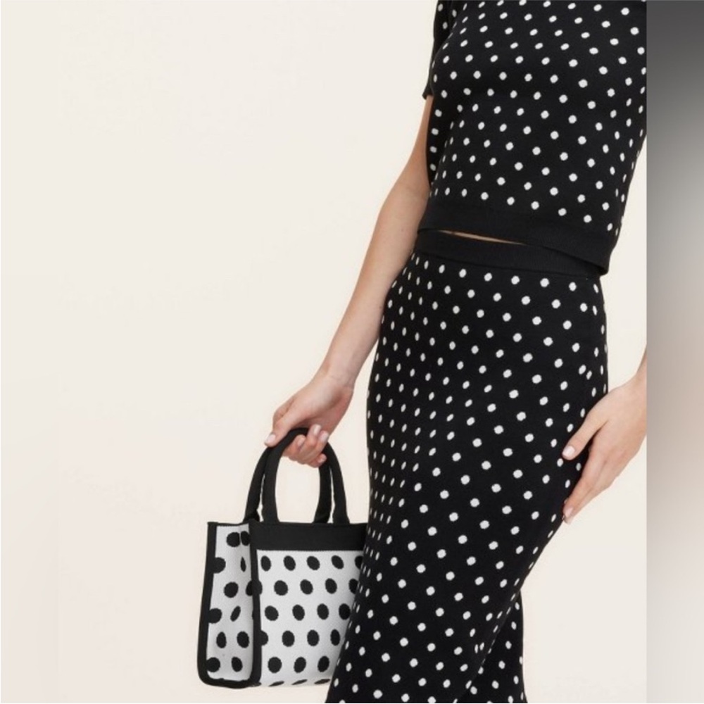 NWT Kate Spade x Target Black and White Polka Dot Tote Bag - Picture 5 of 8